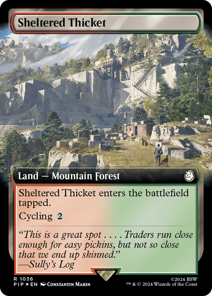Sheltered Thicket (PIP-1036) - Fallout: (Extended Art) - Premium MTG Single from Wizards of the Coast - Just $1.06! Shop now at Game Crave Tournament Store