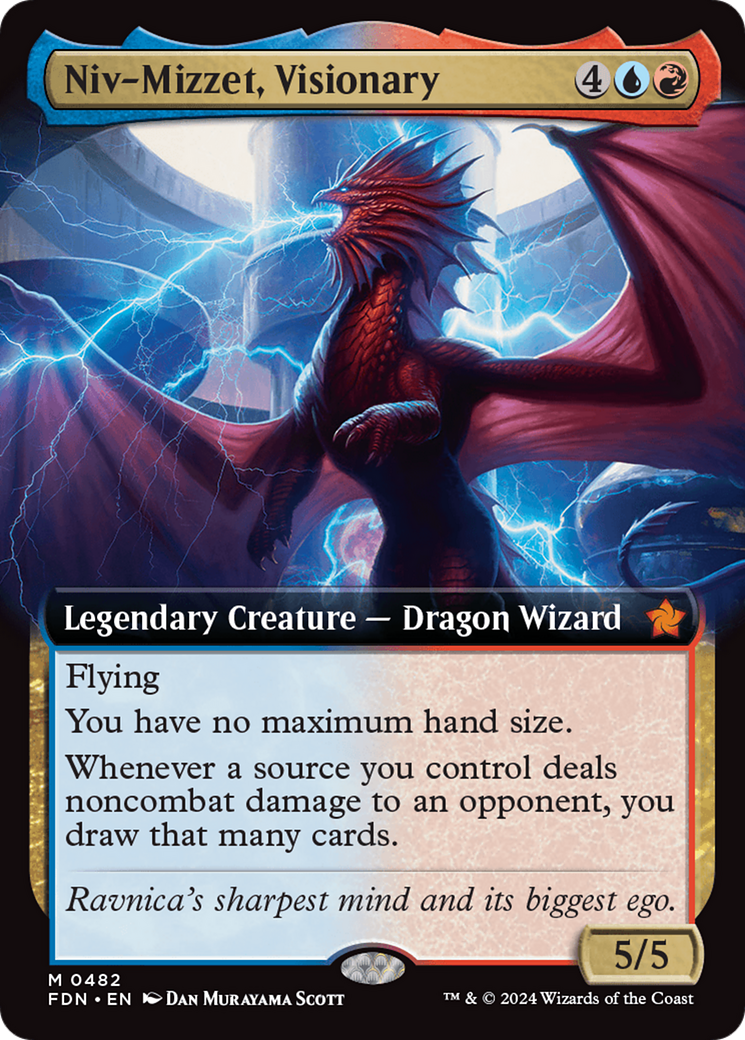 Niv-Mizzet, Visionary (FDN-482) - Foundations: (Extended Art) Foil - Premium MTG Single from Wizards of the Coast - Just $6.21! Shop now at Game Crave Tournament Store
