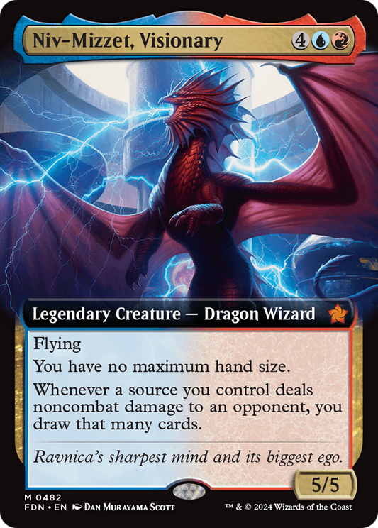 Niv-Mizzet, Visionary (FDN-482) - Foundations: (Extended Art) Foil - Premium MTG Single from Wizards of the Coast - Just $6.21! Shop now at Game Crave Tournament Store