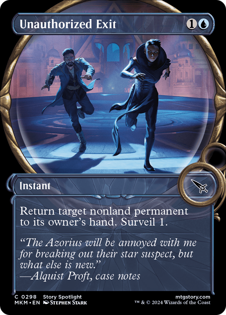 Unauthorized Exit (MKM-298) - Murders at Karlov Manor: (Showcase) Foil - Premium MTG Single from Wizards of the Coast - Just $0.25! Shop now at Game Crave Tournament Store
