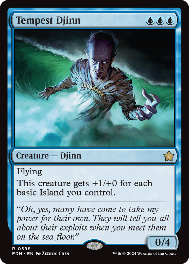 Tempest Djinn (FDN-598) - Foundations - Premium MTG Single from Wizards of the Coast - Just $0.25! Shop now at Game Crave Tournament Store