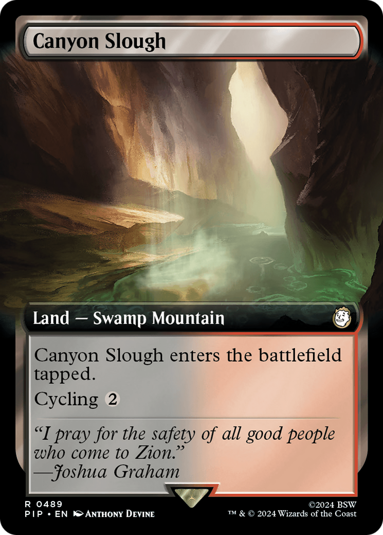 Canyon Slough (PIP-489) - Fallout: (Extended Art) Foil - Premium MTG Single from Wizards of the Coast - Just $0.62! Shop now at Game Crave Tournament Store