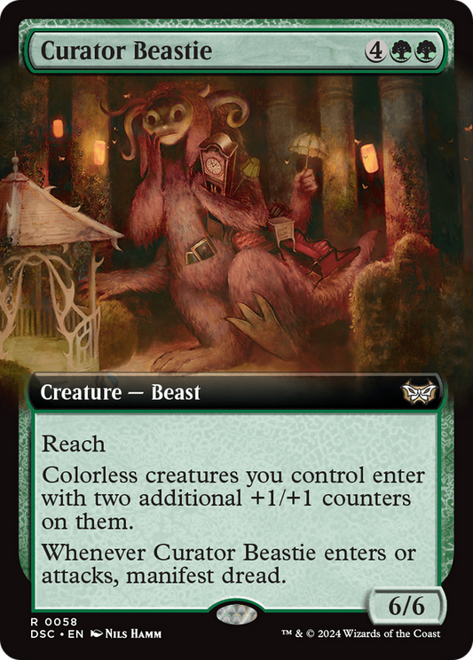 Curator Beastie (DSC-058) - Duskmourn: House of Horror Commander: (Extended Art) - Premium MTG Single from Wizards of the Coast - Just $0.25! Shop now at Game Crave Tournament Store