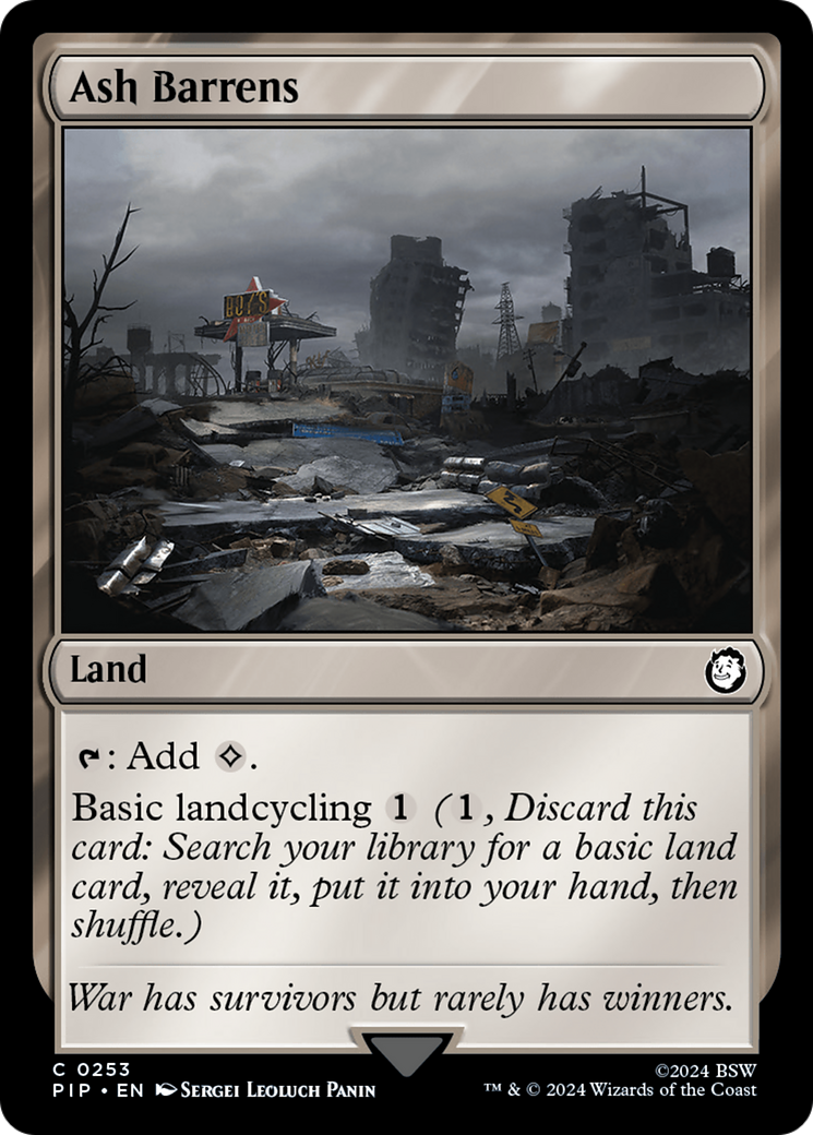 Ash Barrens (PIP-253) - Fallout - Premium MTG Single from Wizards of the Coast - Just $0.25! Shop now at Game Crave Tournament Store