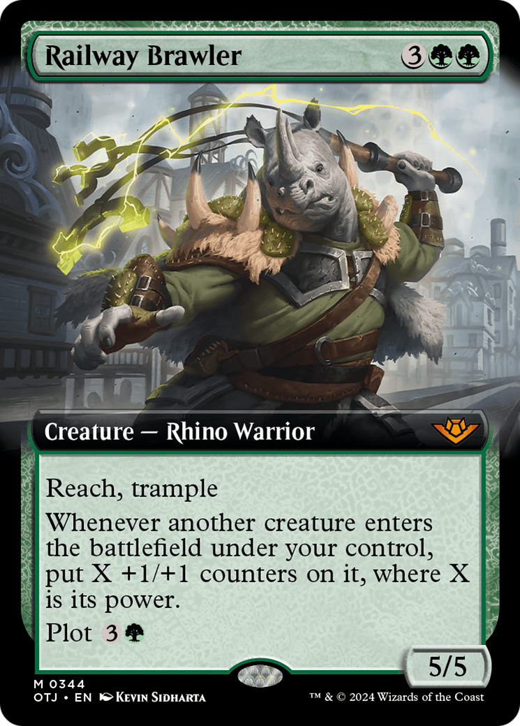 Railway Brawler (OTJ-344) - Outlaws of Thunder Junction: (Extended Art) Foil - Premium MTG Single from Wizards of the Coast - Just $8.81! Shop now at Game Crave Tournament Store