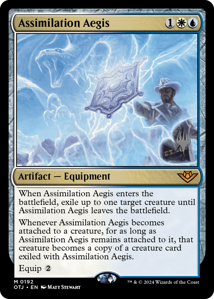 Assimilation Aegis (POTJ-192P) - Outlaws of Thunder Junction Promos - Premium MTG Single from Wizards of the Coast - Just $0.68! Shop now at Game Crave Tournament Store