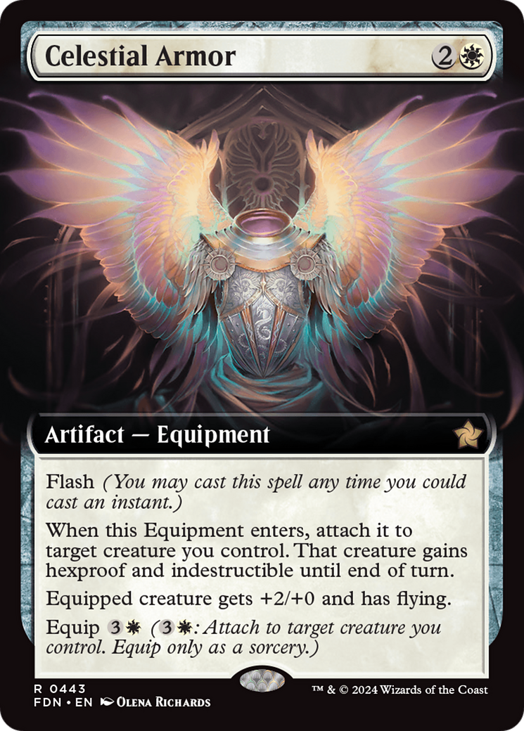 Celestial Armor (FDN-443) - Foundations: (Extended Art) - Premium MTG Single from Wizards of the Coast - Just $0.39! Shop now at Game Crave Tournament Store