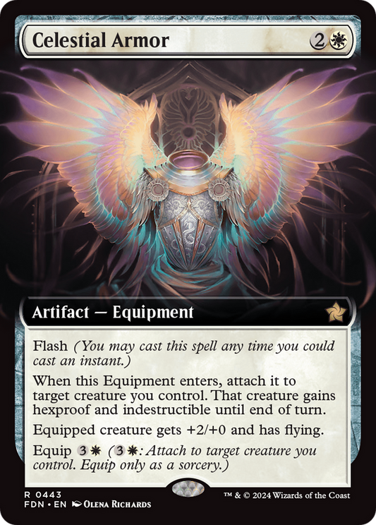 Celestial Armor (FDN-443) - Foundations: (Extended Art) - Premium MTG Single from Wizards of the Coast - Just $0.54! Shop now at Game Crave Tournament Store