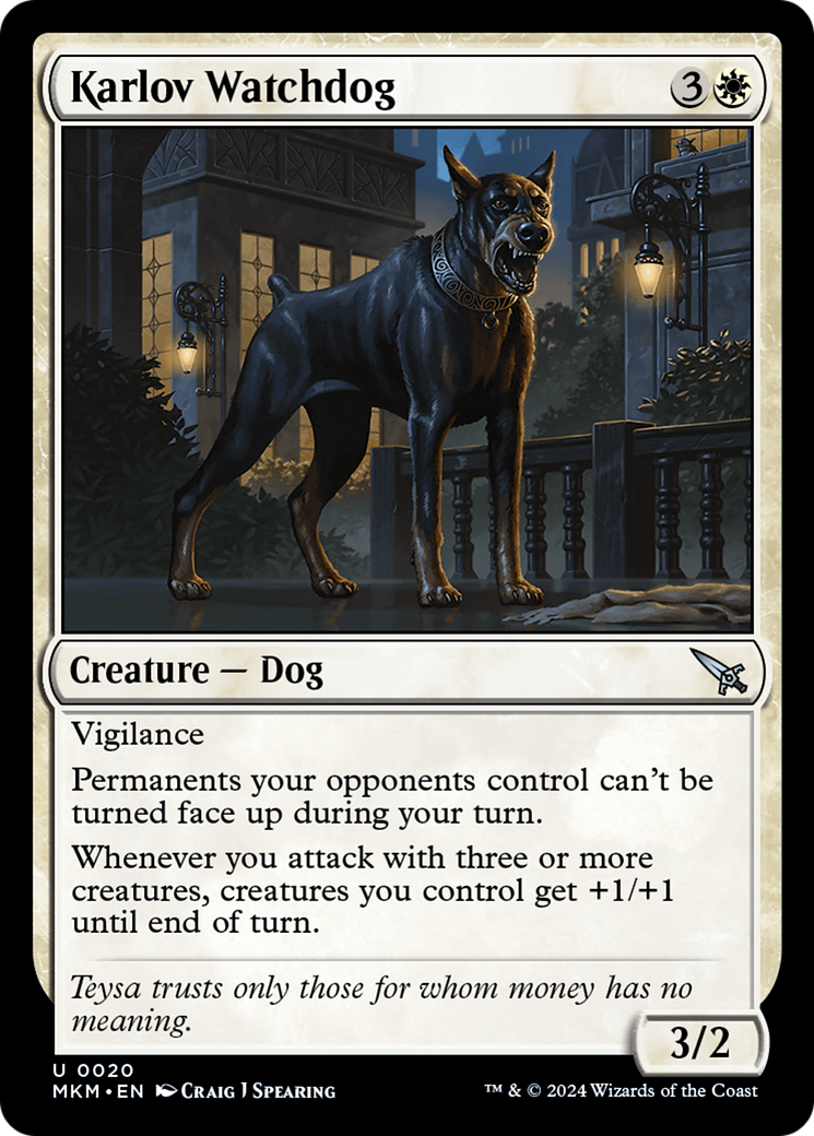 Karlov Watchdog (MKM-020) - Murders at Karlov Manor - Premium MTG Single from Wizards of the Coast - Just $0.25! Shop now at Game Crave Tournament Store