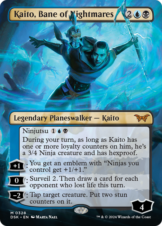 Kaito, Bane of Nightmares (DSK-328) - Duskmourn: House of Horror (Borderless) - Premium MTG Single from Wizards of the Coast - Just $16.80! Shop now at Game Crave Tournament Store