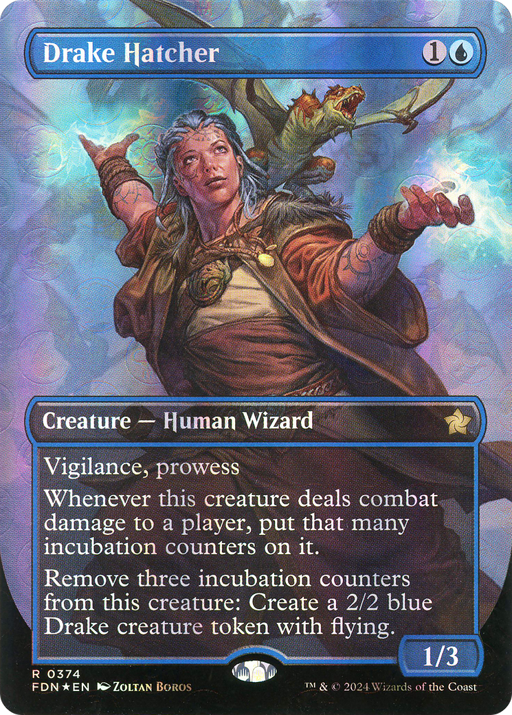 Drake Hatcher (FDN-374) - Foundations (Borderless) Foil - Premium MTG Single from Wizards of the Coast - Just $5.48! Shop now at Game Crave Tournament Store