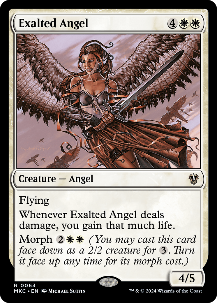Exalted Angel (MKC-063) - Murders at Karlov Manor Commander - Premium MTG Single from Wizards of the Coast - Just $0.25! Shop now at Game Crave Tournament Store