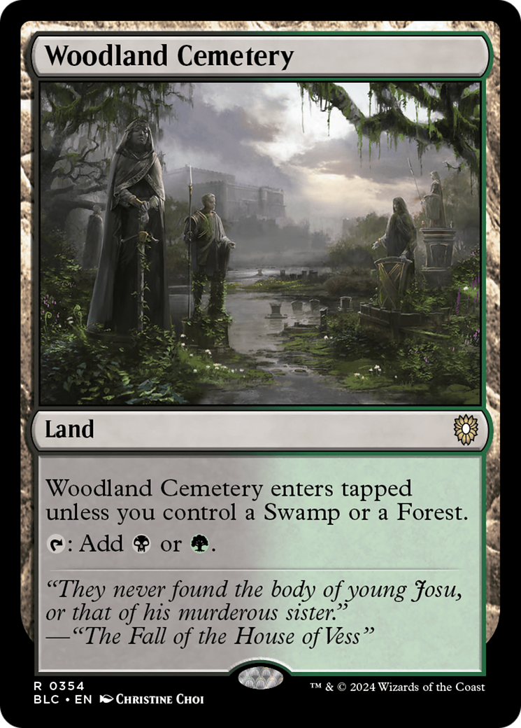 Woodland Cemetery (BLC-354) - Bloomburrow Commander - Premium MTG Single from Wizards of the Coast - Just $0.55! Shop now at Game Crave Tournament Store