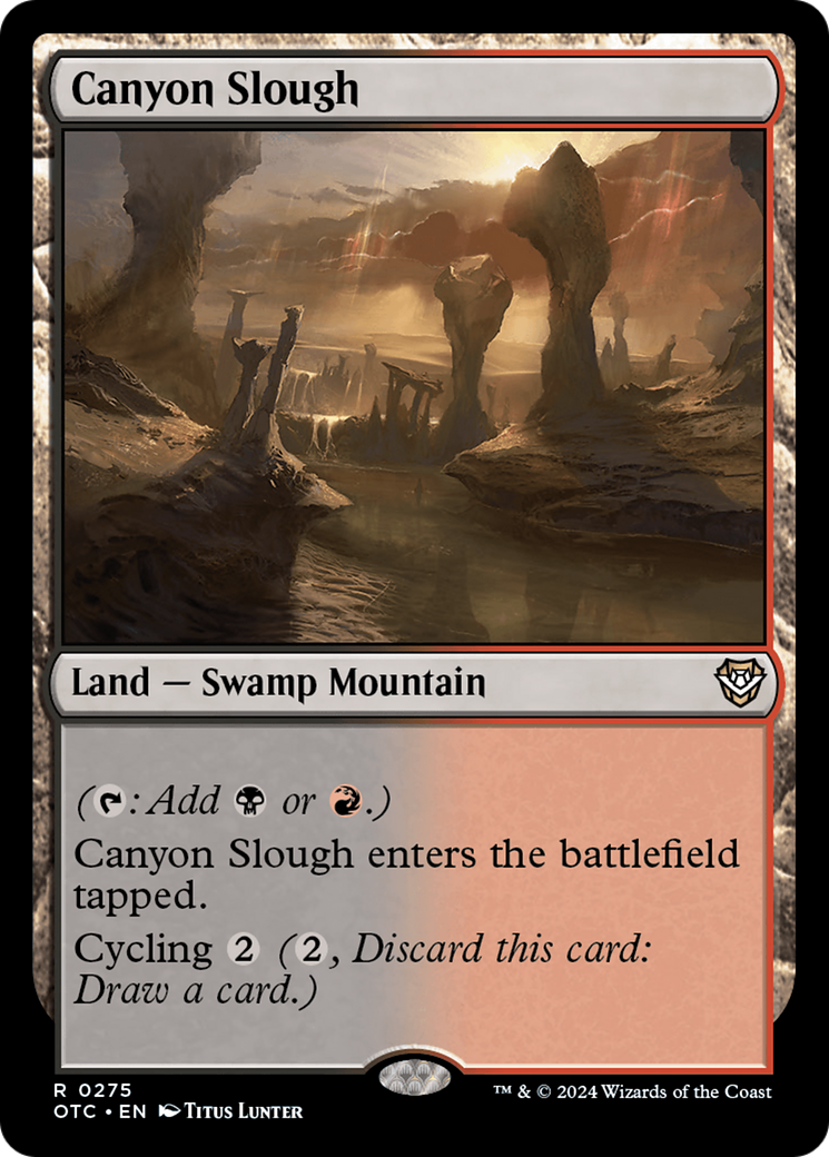 Canyon Slough (OTC-275) - Outlaws of Thunder Junction Commander - Premium MTG Single from Wizards of the Coast - Just $0.25! Shop now at Game Crave Tournament Store