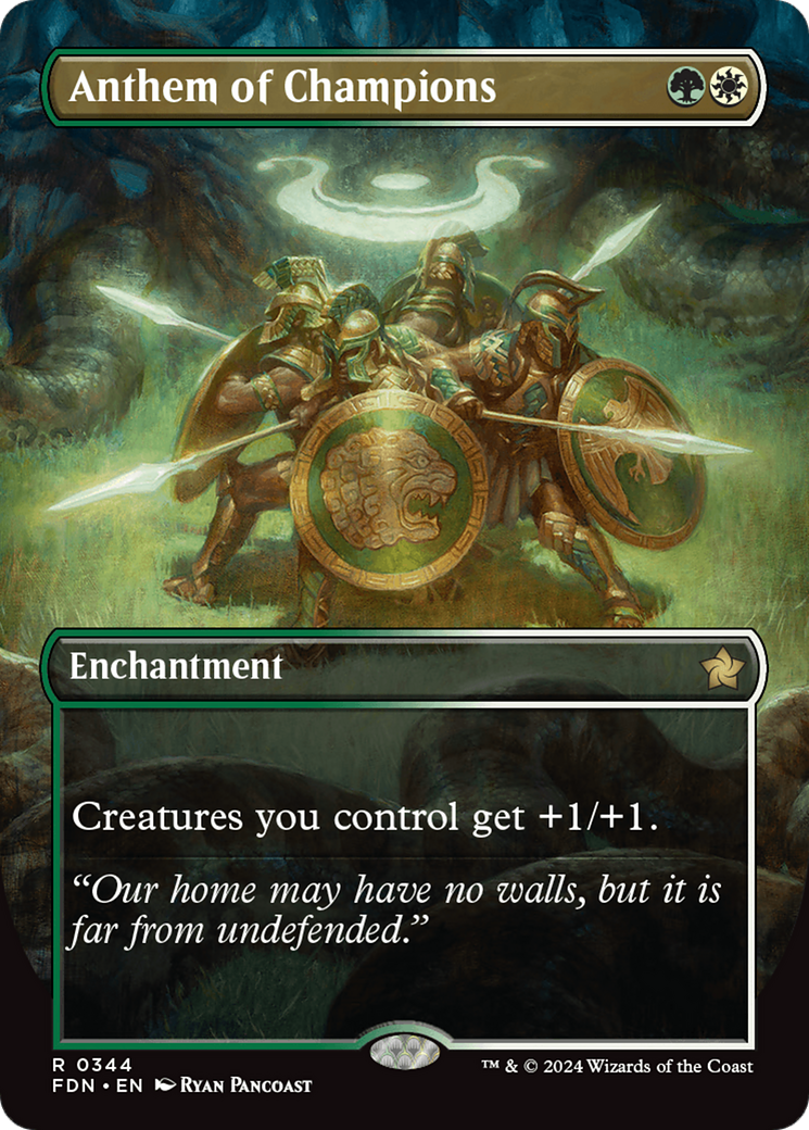 Anthem of Champions (FDN-344) - Foundations (Borderless) Foil - Premium MTG Single from Wizards of the Coast - Just $0.74! Shop now at Game Crave Tournament Store