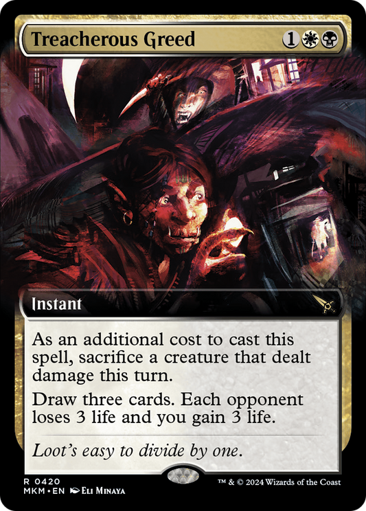 Treacherous Greed (MKM-420) - Murders at Karlov Manor: (Extended Art) Foil - Premium MTG Single from Wizards of the Coast - Just $0.26! Shop now at Game Crave Tournament Store