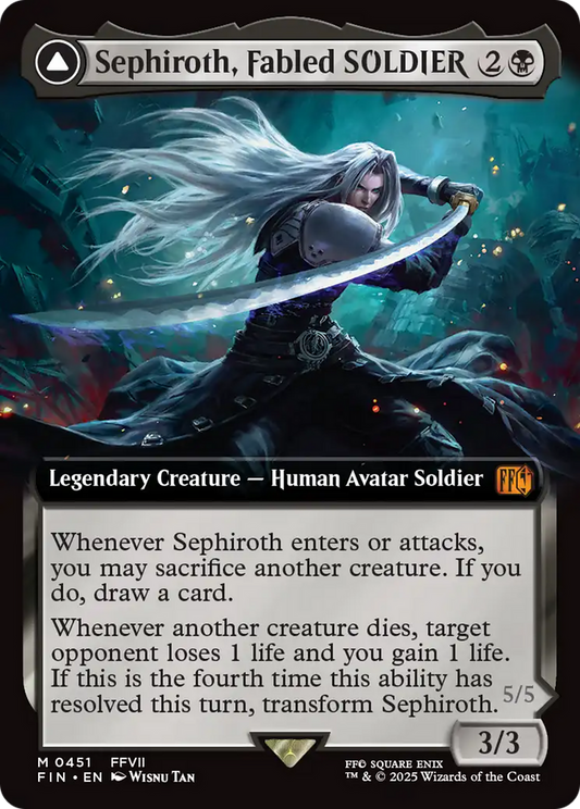 Sephiroth, Fabled SOLDIER // Sephiroth, One-Winged Angel (FIN-451) - FINAL FANTASY: (Extended Art) Foil - Premium MTG Single from Wizards of the Coast - Just $49.28! Shop now at Game Crave Tournament Store