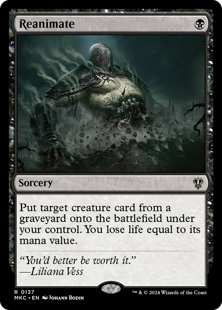 Reanimate (MKC-137) - Murders at Karlov Manor Commander - Premium MTG Single from Wizards of the Coast - Just $5.64! Shop now at Game Crave Tournament Store