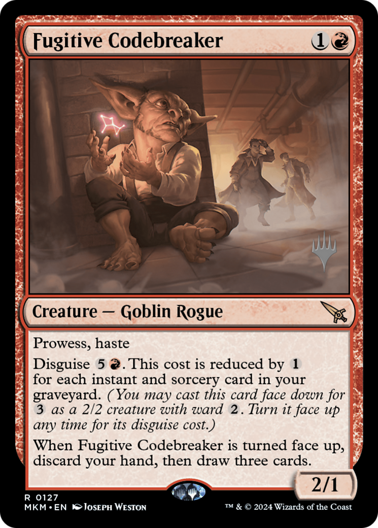 Fugitive Codebreaker (PMKM-127P) - Murders at Karlov Manor Promos Foil - Premium MTG Single from Wizards of the Coast - Just $0.75! Shop now at Game Crave Tournament Store