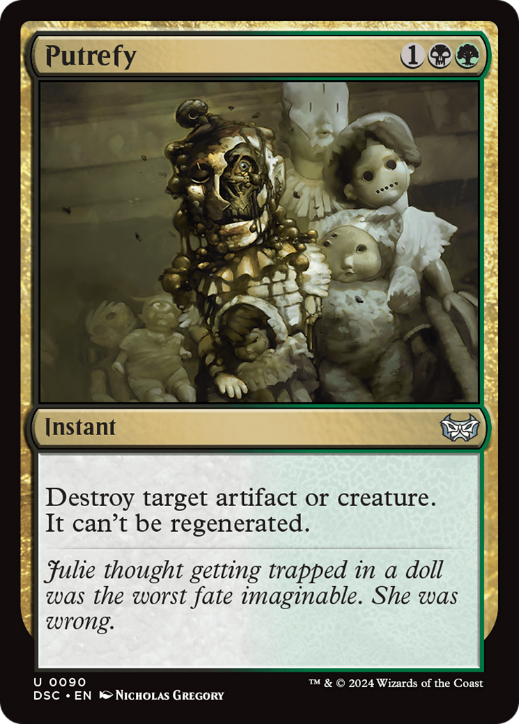 Putrefy (DSC-090) - Duskmourn: House of Horror Commander - Premium MTG Single from Wizards of the Coast - Just $0.25! Shop now at Game Crave Tournament Store