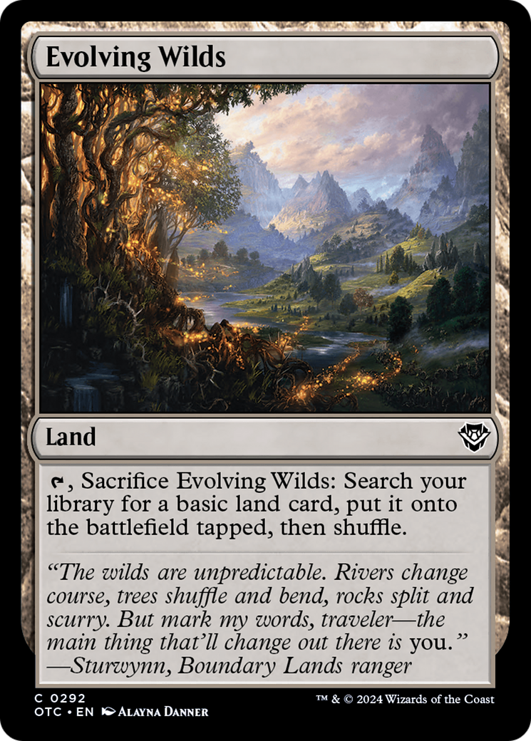 Evolving Wilds (OTC-292) - Outlaws of Thunder Junction Commander - Premium MTG Single from Wizards of the Coast - Just $0.25! Shop now at Game Crave Tournament Store
