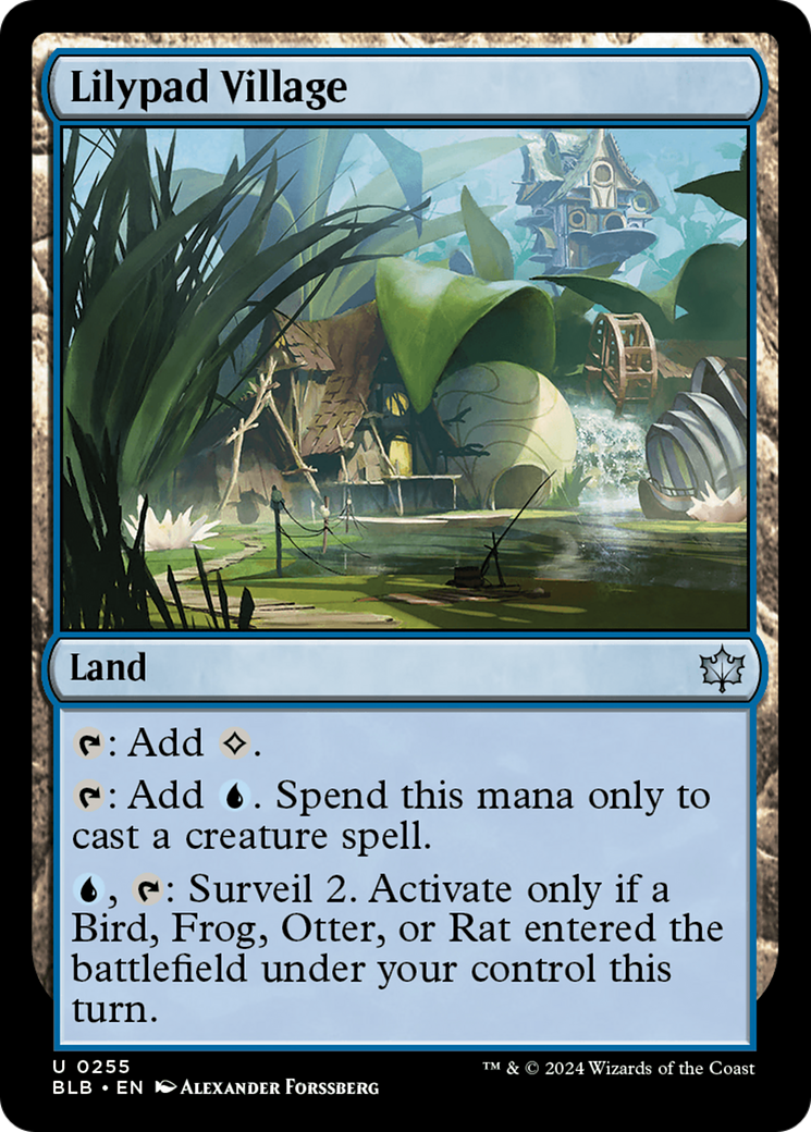 Lilypad Village (BLB-255) - Bloomburrow Foil - Premium MTG Single from Wizards of the Coast - Just $0.25! Shop now at Game Crave Tournament Store