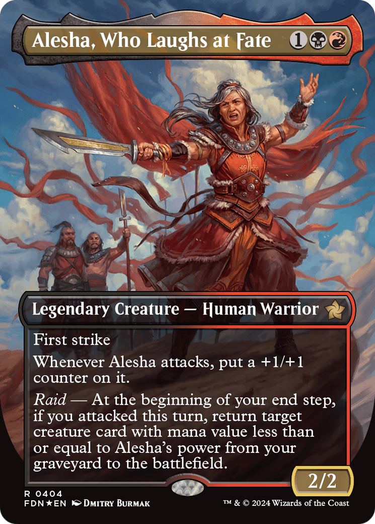 Alesha, Who Laughs at Fate (FDN-404) - Foundations (Borderless) Foil - Premium MTG Single from Wizards of the Coast - Just $19.56! Shop now at Game Crave Tournament Store