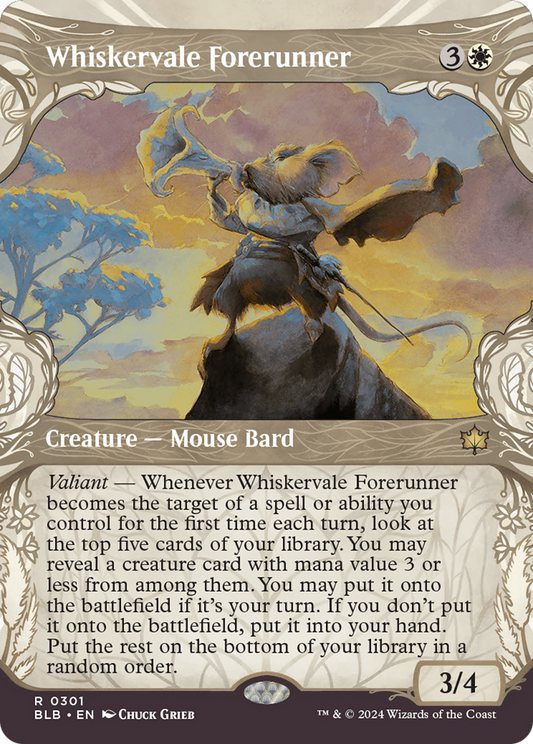 Whiskervale Forerunner (BLB-301) - Bloomburrow: (Showcase) - Premium MTG Single from Wizards of the Coast - Just $0.25! Shop now at Game Crave Tournament Store