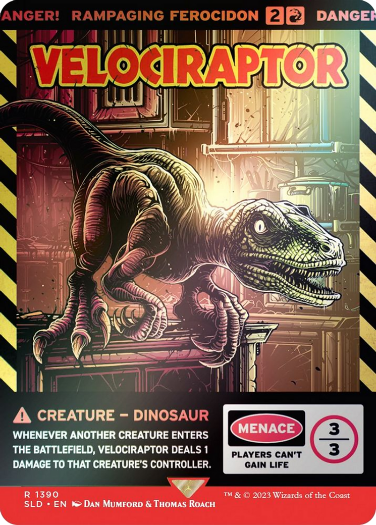 Rampaging Ferocidon (SLD-1390★) - Secret Lair Drop / Velociraptor: (Full Art) (Borderless) Foil - Premium MTG Single from Wizards of the Coast - Just $12.46! Shop now at Game Crave Tournament Store