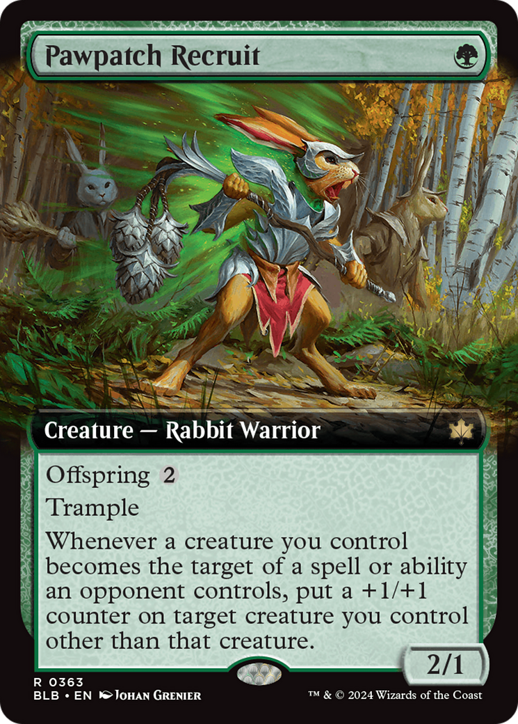 Pawpatch Recruit (BLB-363) - Bloomburrow: (Extended Art) Foil - Premium MTG Single from Wizards of the Coast - Just $1.81! Shop now at Game Crave Tournament Store