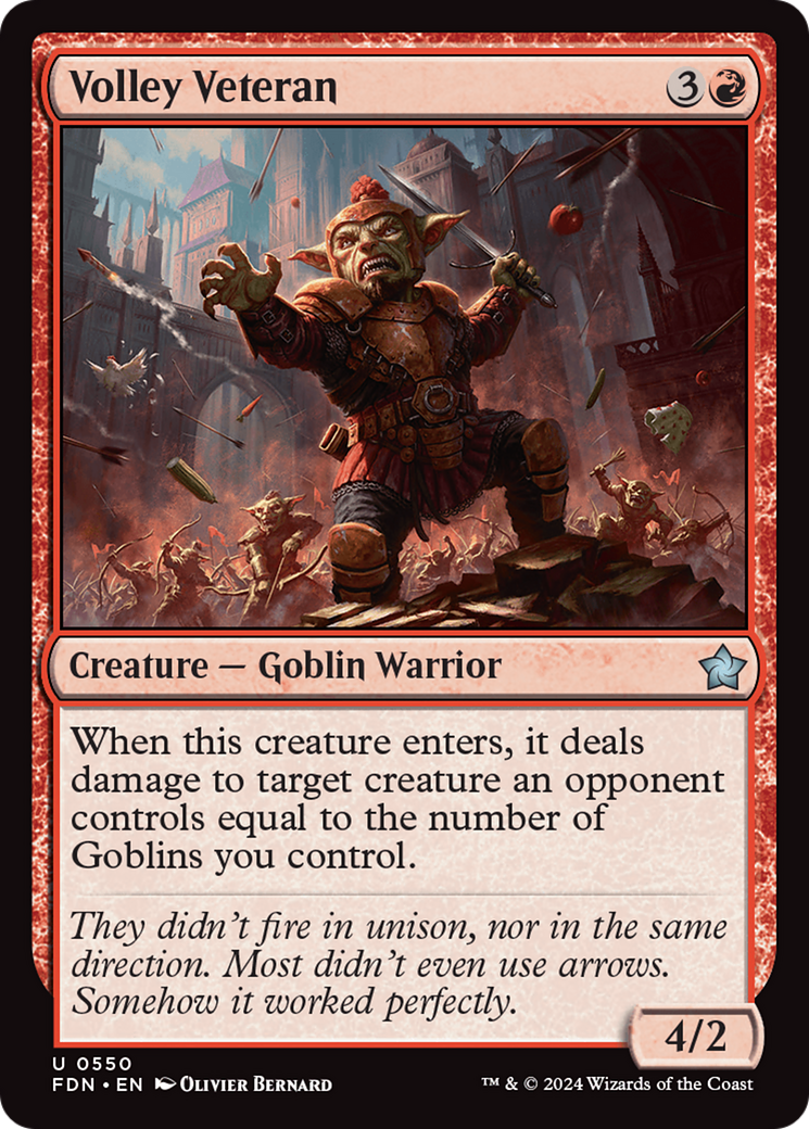 Volley Veteran (FDN-550) - Foundations - Premium MTG Single from Wizards of the Coast - Just $0.27! Shop now at Game Crave Tournament Store
