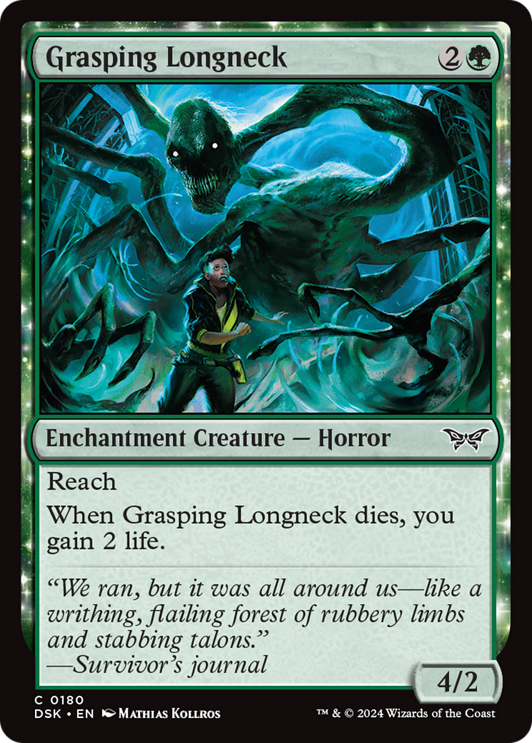 Grasping Longneck (DSK-180) - Duskmourn: House of Horror: (nyxtouched) - Premium MTG Single from Wizards of the Coast - Just $0.26! Shop now at Game Crave Tournament Store
