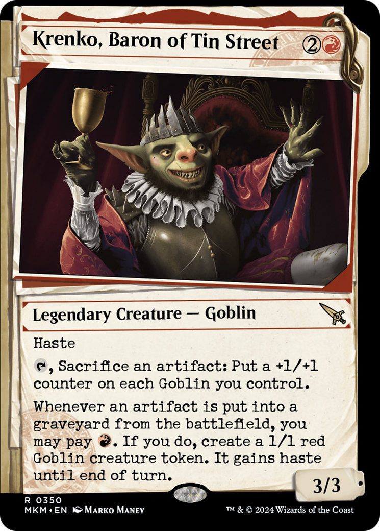 Krenko, Baron of Tin Street (MKM-350) - Murders at Karlov Manor: (Showcase) Foil - Premium MTG Single from Wizards of the Coast - Just $0.26! Shop now at Game Crave Tournament Store