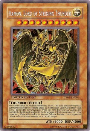 Hamon, Lord of Striking Thunder (CT03-EN006) - 2006 Collectors Tin Limited - Premium Yugioh Single from Konami - Just $4.18! Shop now at Game Crave Tournament Store