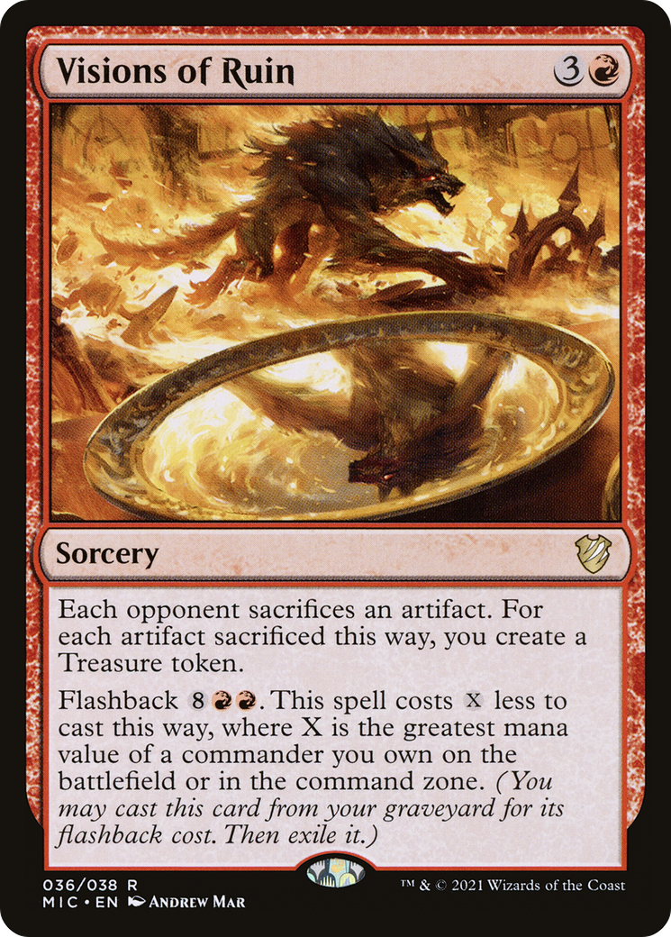 Visions of Ruin (MIC-036) - Midnight Hunt Commander - Premium MTG Single from Wizards of the Coast - Just $0.11! Shop now at Game Crave Tournament Store