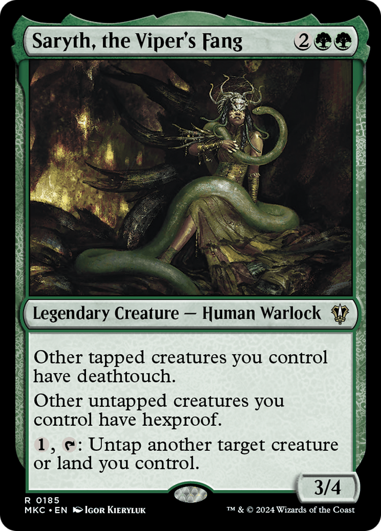 Saryth, the Viper's Fang (MKC-185) - Murders at Karlov Manor Commander - Premium MTG Single from Wizards of the Coast - Just $0.52! Shop now at Game Crave Tournament Store