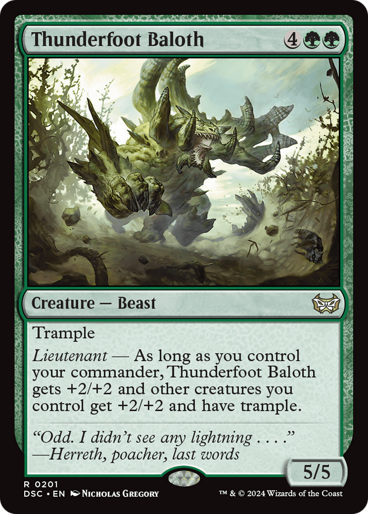 Thunderfoot Baloth (DSC-201) - Duskmourn: House of Horror Commander - Premium MTG Single from Wizards of the Coast - Just $0.32! Shop now at Game Crave Tournament Store