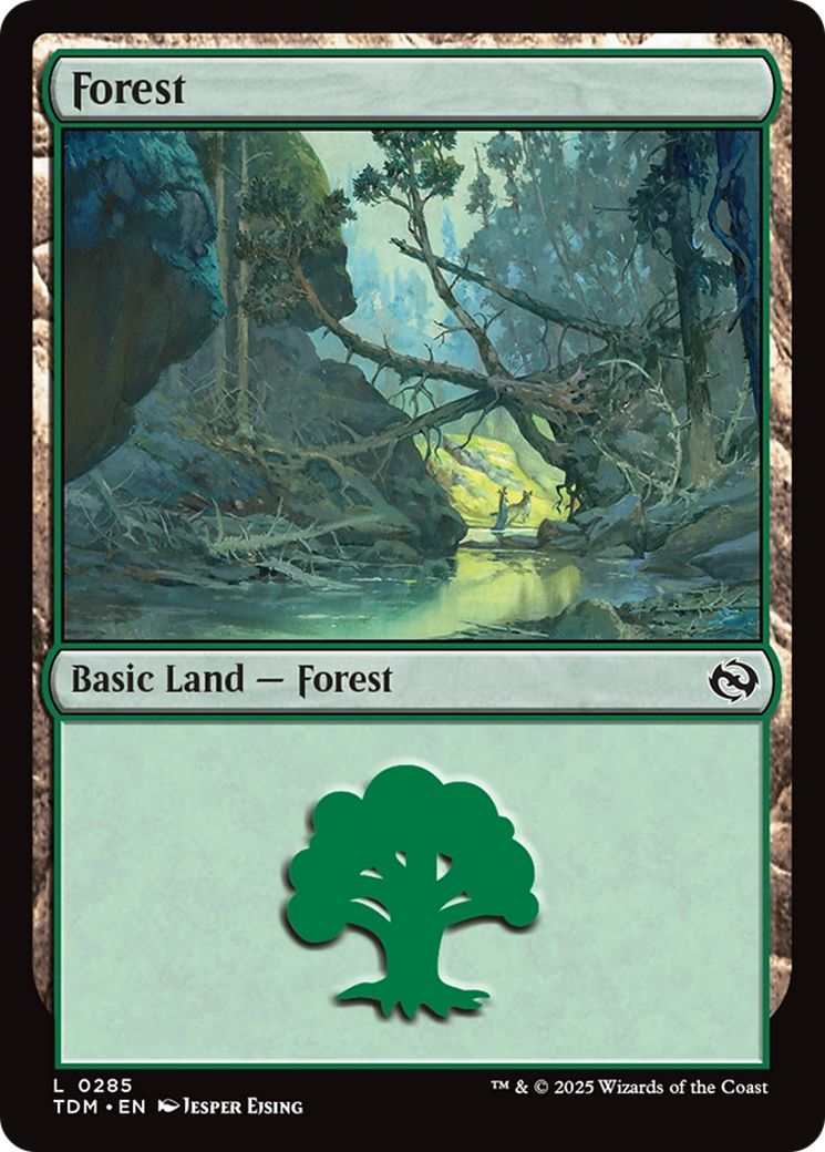 Forest (0285) (TDM-285) - Tarkir: Dragonstorm Foil - Premium MTG Single from Wizards of the Coast - Just $0.08! Shop now at Game Crave Tournament Store