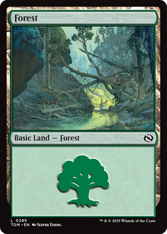 Forest (0285) (TDM-285) - Tarkir: Dragonstorm Foil - Premium MTG Single from Wizards of the Coast - Just $0.08! Shop now at Game Crave Tournament Store