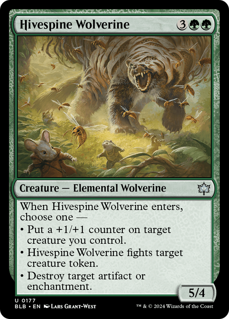 Hivespine Wolverine (BLB-177) - Bloomburrow - Premium MTG Single from Wizards of the Coast - Just $0.25! Shop now at Game Crave Tournament Store