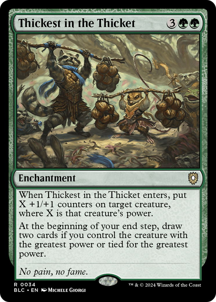 Thickest in the Thicket (BLC-034) - Bloomburrow Commander - Premium MTG Single from Wizards of the Coast - Just $0.34! Shop now at Game Crave Tournament Store