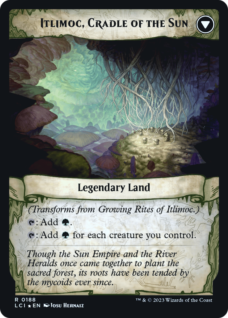 Growing Rites of Itlimoc // Itlimoc, Cradle of the Sun (PLCI-188S) - The Lost Caverns of Ixalan Promos Foil - Premium MTG Single from Wizards of the Coast - Just $1.24! Shop now at Game Crave Tournament Store