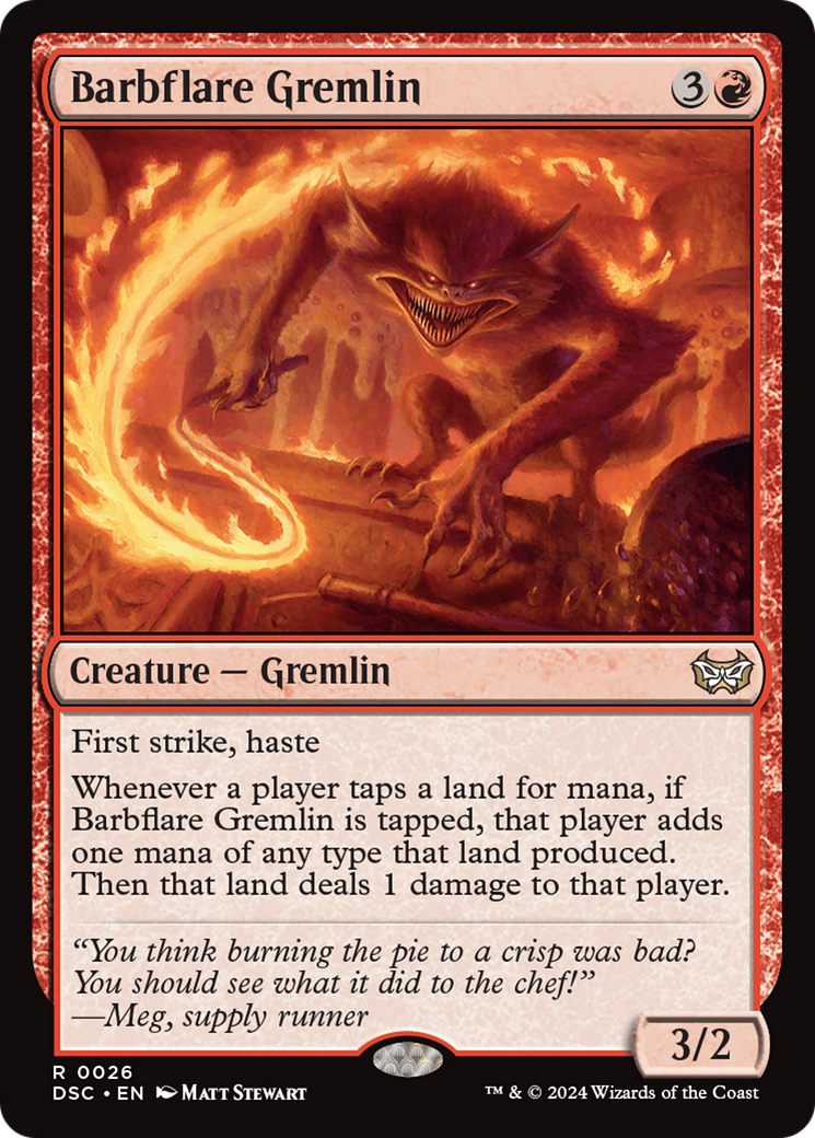 Barbflare Gremlin (DSC-026) - Duskmourn: House of Horror Commander - Premium MTG Single from Wizards of the Coast - Just $0.25! Shop now at Game Crave Tournament Store