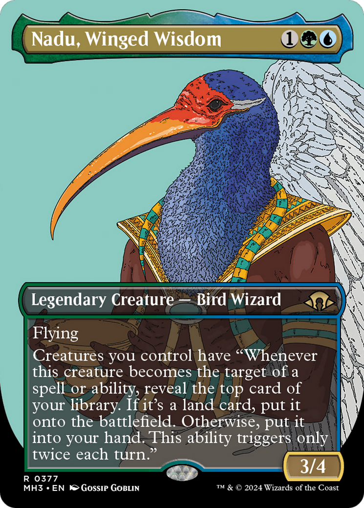 Nadu, Winged Wisdom (MH3-377) - Modern Horizons 3 (Borderless) - Premium MTG Single from Wizards of the Coast - Just $0.46! Shop now at Game Crave Tournament Store