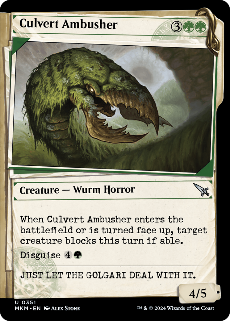 Culvert Ambusher (MKM-351) - Murders at Karlov Manor: (Showcase) Foil - Premium MTG Single from Wizards of the Coast - Just $0.25! Shop now at Game Crave Tournament Store