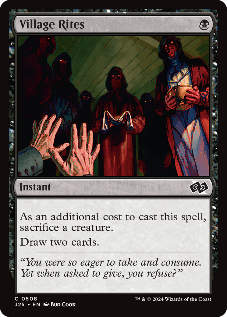 Village Rites (J25-508) - Foundations Jumpstart - Premium MTG Single from Wizards of the Coast - Just $0.25! Shop now at Game Crave Tournament Store