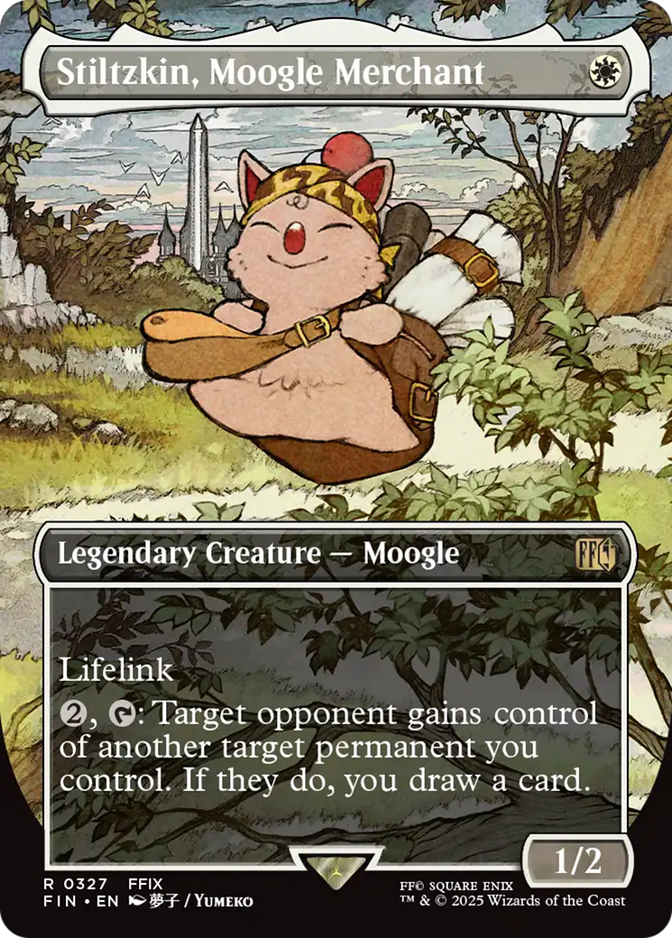 Stiltzkin, Moogle Merchant (FIN-327) - FINAL FANTASY (Borderless) - Premium MTG Single from Wizards of the Coast - Just $0.60! Shop now at Game Crave Tournament Store