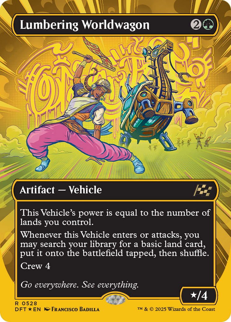 Lumbering Worldwagon (Borderless) (First-Place Foil) (DFT-528) - Aetherdrift Foil - Premium MTG Single from Wizards of the Coast - Just $1.05! Shop now at Game Crave Tournament Store