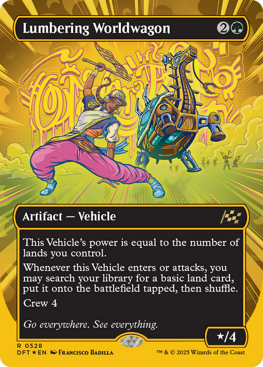 Lumbering Worldwagon (Borderless) (First-Place Foil) (DFT-528) - Aetherdrift Foil - Premium MTG Single from Wizards of the Coast - Just $1.05! Shop now at Game Crave Tournament Store