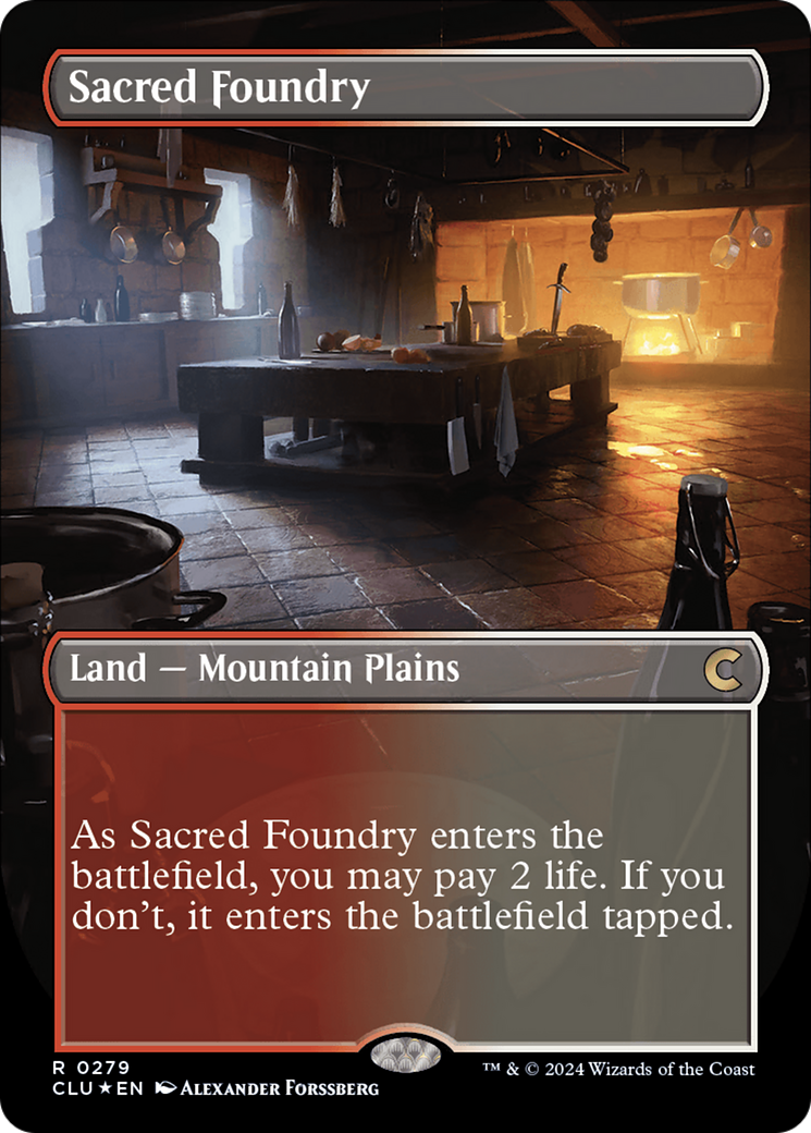 Sacred Foundry (CLU-279) - Ravnica: Clue Edition (Borderless) Foil - Premium MTG Single from Wizards of the Coast - Just $22.90! Shop now at Game Crave Tournament Store